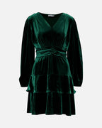 FLOYD Kjole Diane Velvet - Dark Green