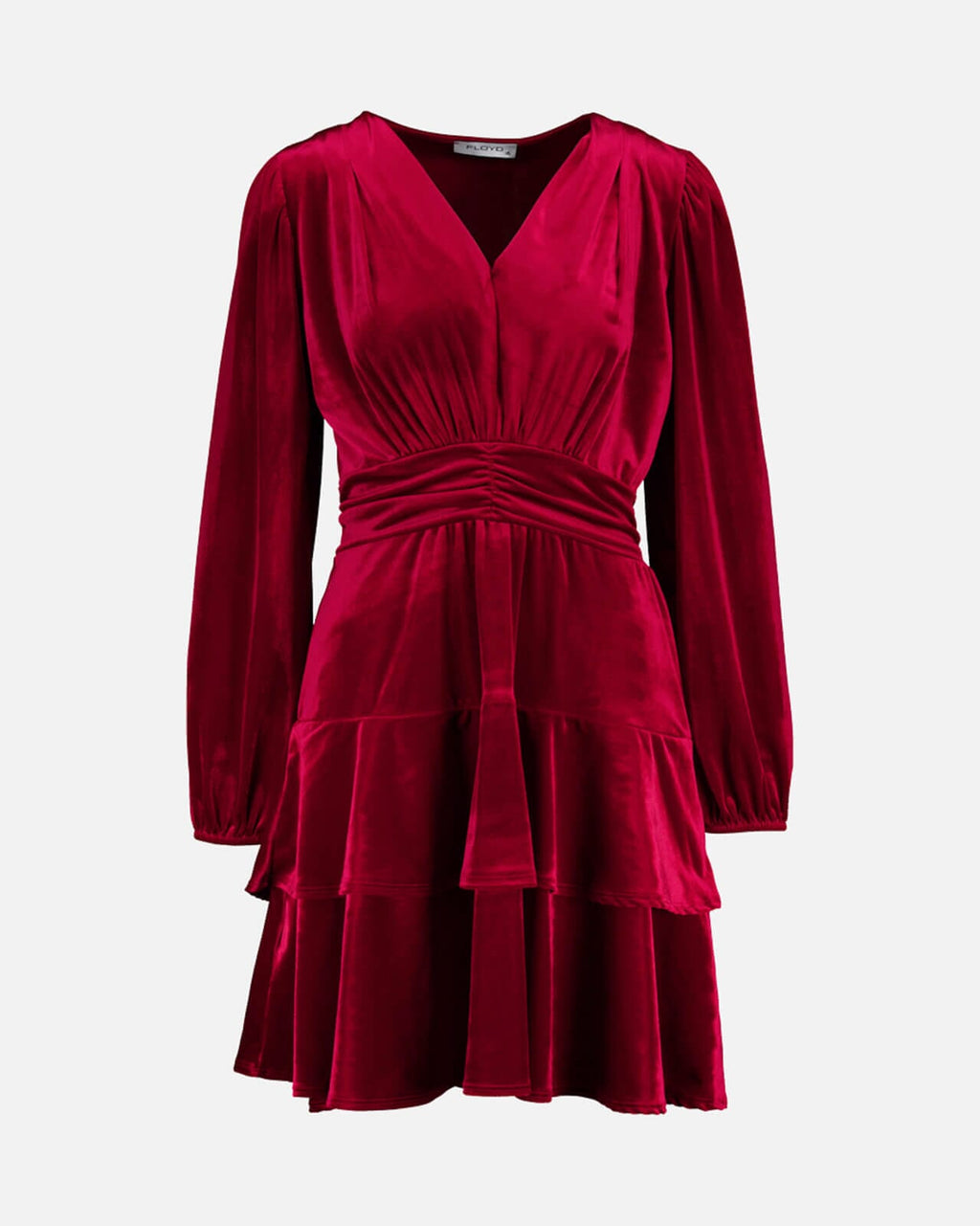 FLOYD Kjole Diane Velvet - Dark Red