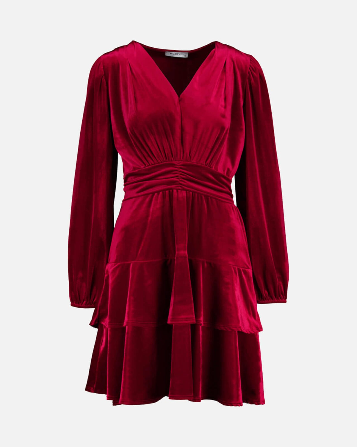 FLOYD Kjole Diane Velvet - Dark Red