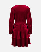 FLOYD Kjole Diane Velvet - Dark Red