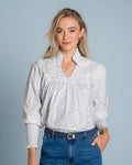 FLOYD Bluse Niki Flowery - Regatta Blue