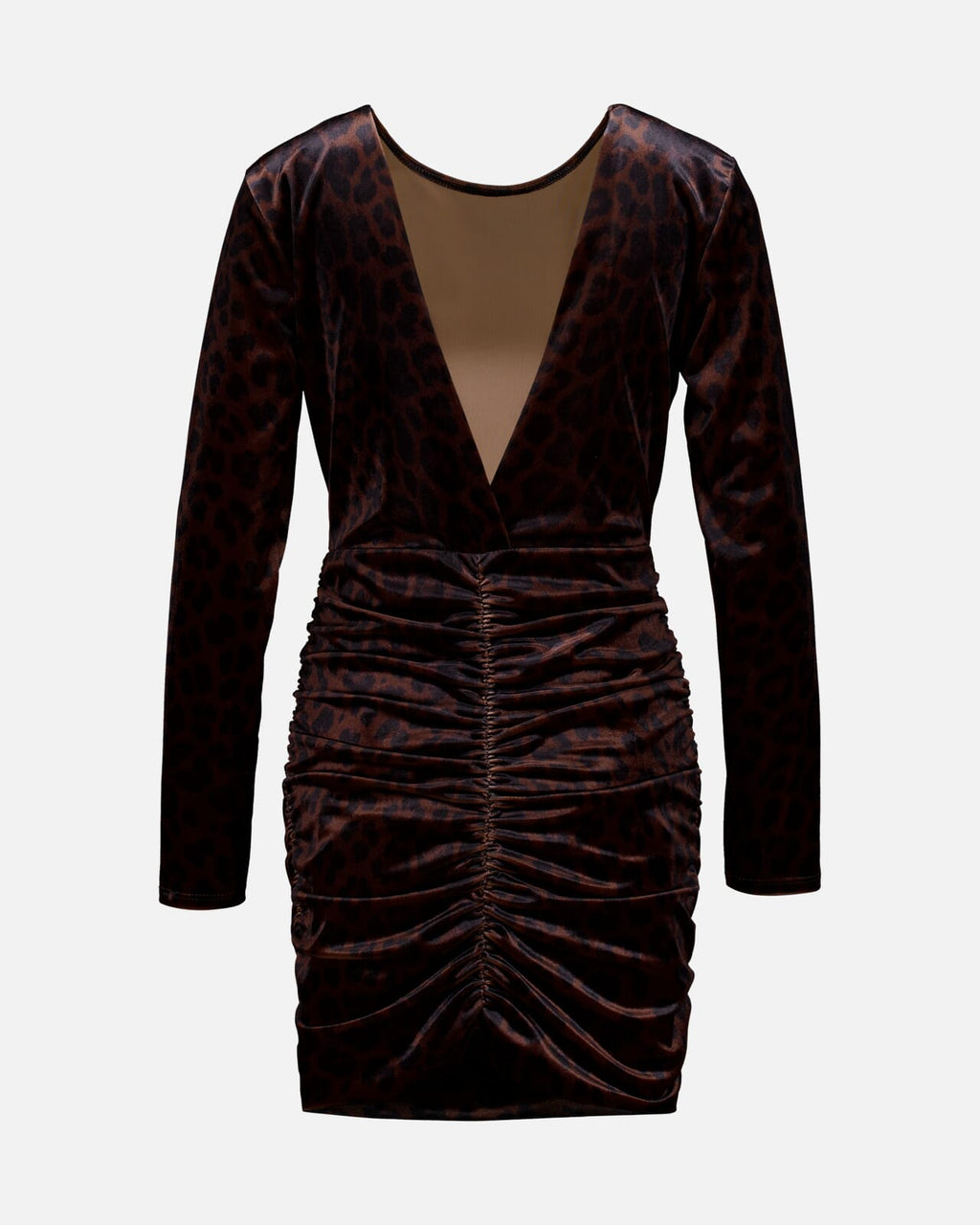 FLOYD Kjole Garsina Short Leo Velvet - Brown