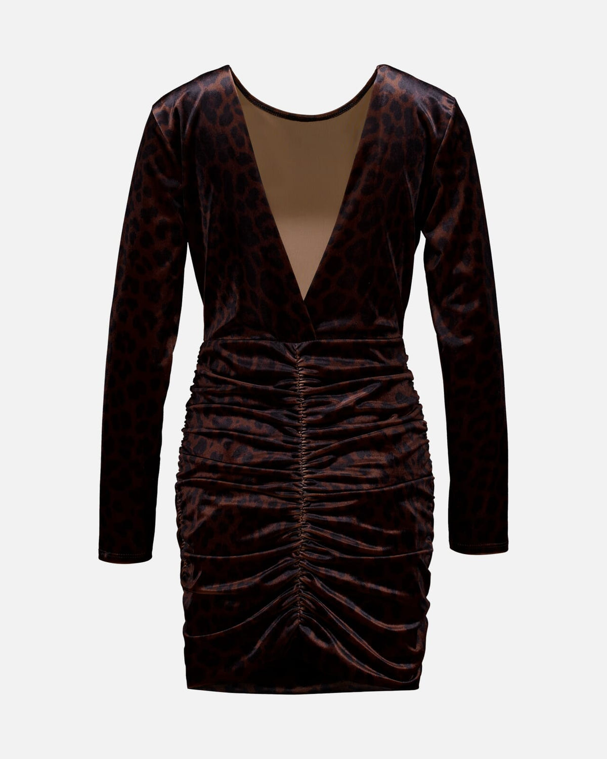 FLOYD Kjole Garsina Short Leo Velvet - Brown