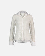 FLOYD Blondeskjorte Elmina Satin - Offwhite