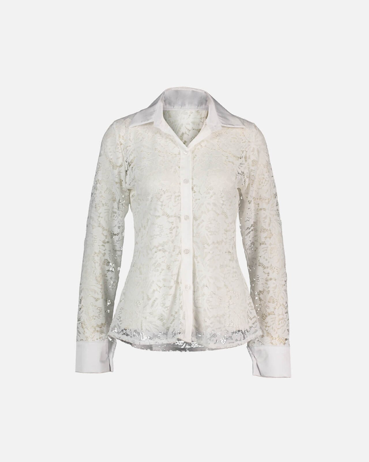 FLOYD Blondeskjorte Elmina Satin - Offwhite