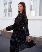 FLOYD Kjole Diane Polka - Black