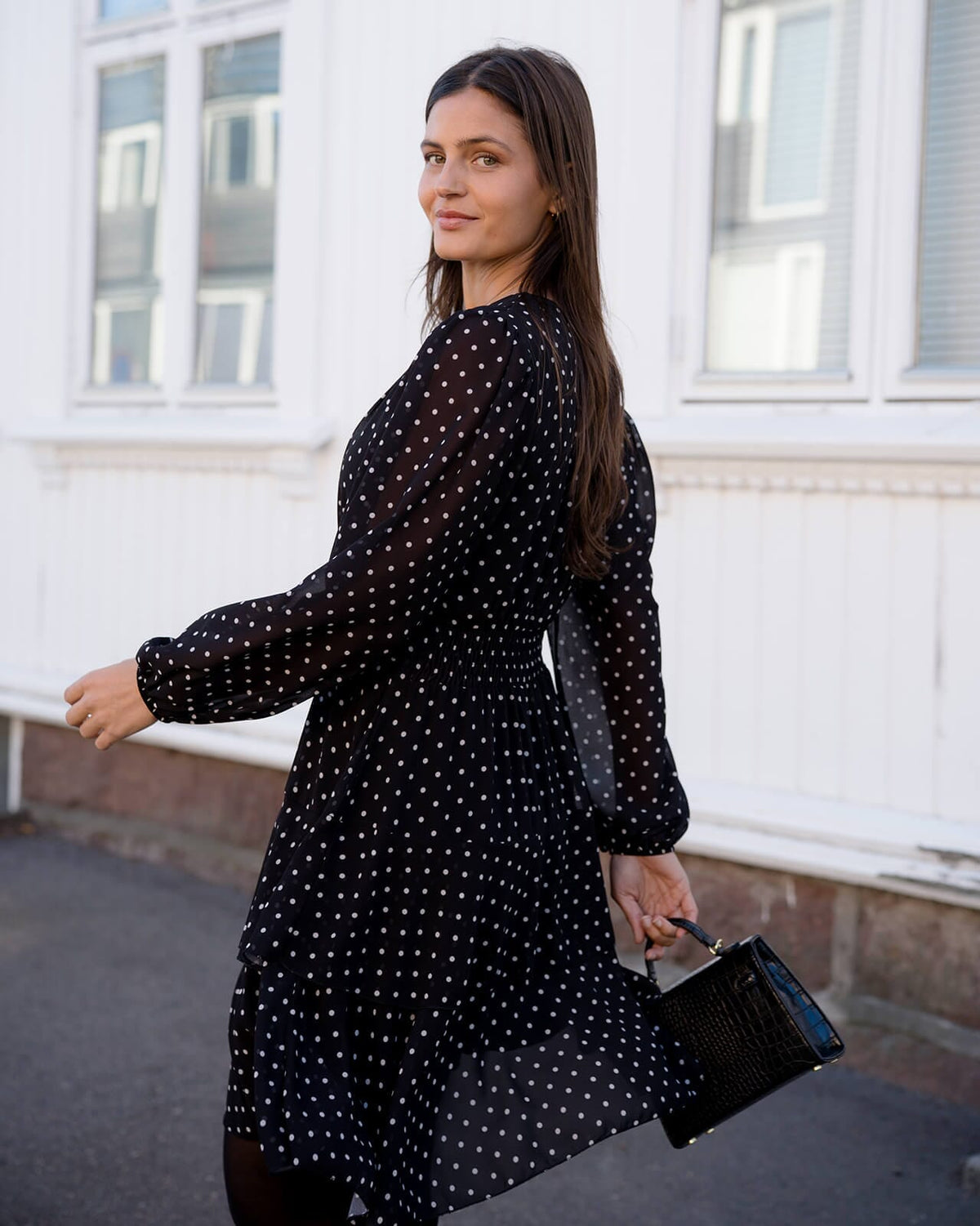 FLOYD Kjole Diane Polka - Black