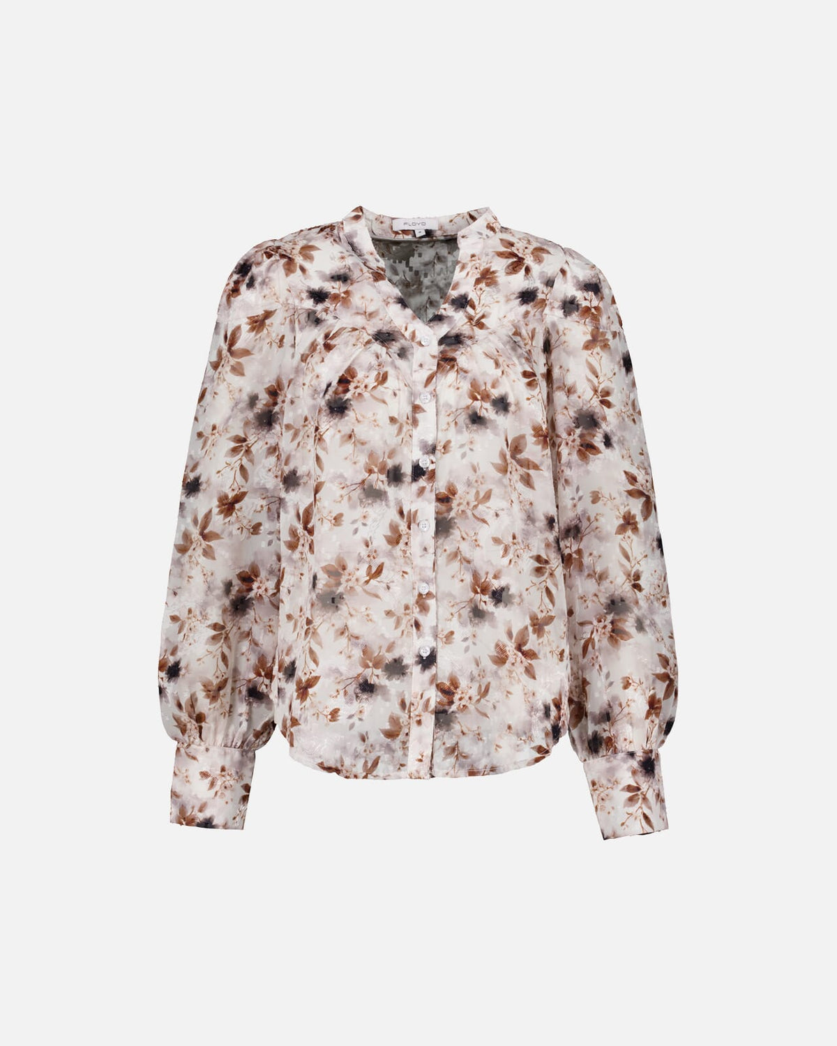 FLOYD Bluse Olivia Umi - Offwhite/ Caramel