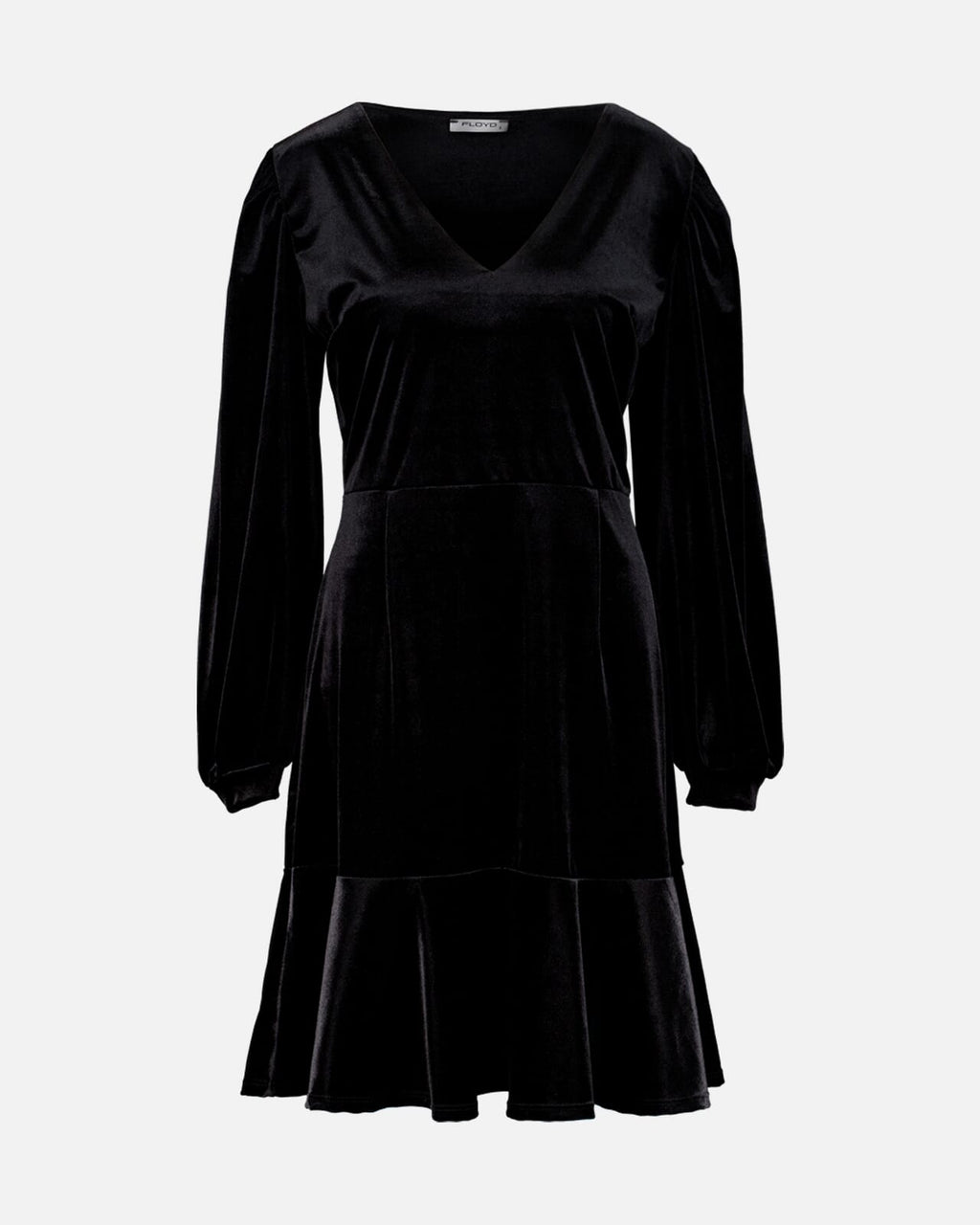 FLOYD Kjole Cissy V LS Velvet - Black
