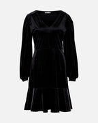 FLOYD Kjole Cissy V LS Velvet - Black