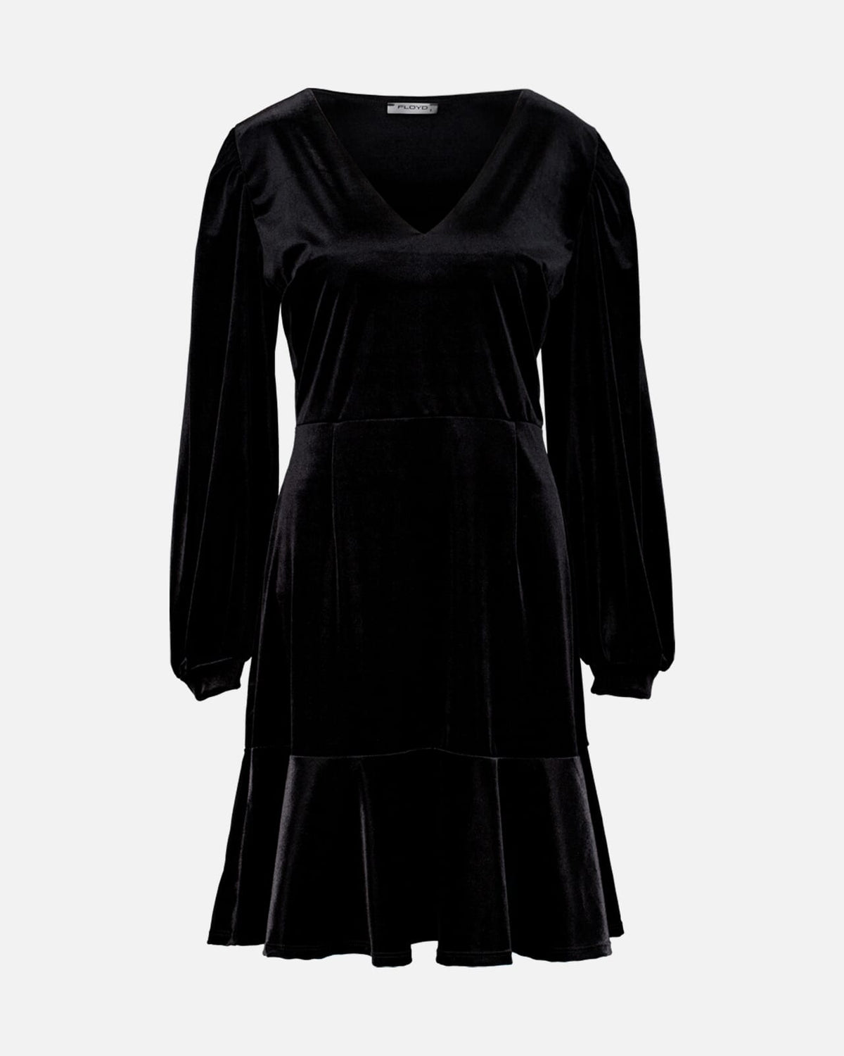 FLOYD Kjole Cissy V LS Velvet - Black