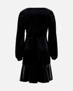 FLOYD Kjole Cissy V LS Velvet - Black