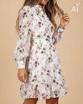 FLOYD Kjole Emelina Umi - Offwhite/ Caramel