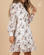 FLOYD Kjole Emelina Umi - Offwhite/ Caramel