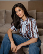 FLOYD Topp Corina Striped - Blue/ Brown