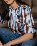FLOYD Topp Corina Striped - Blue/ Brown