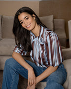 FLOYD Topp Corina Striped - Blue/ Brown