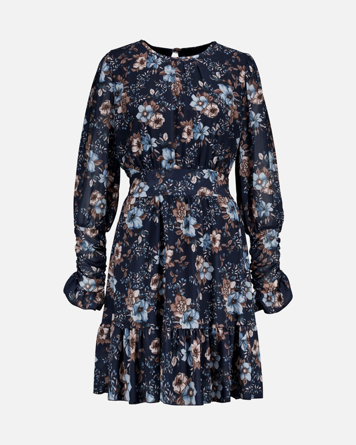 FLOYD Kjole Nina Mirta - Black/ Blue/ Caramel