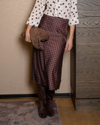 FLOYD Satengskjørt Jacklin Polka - Dark Brown
