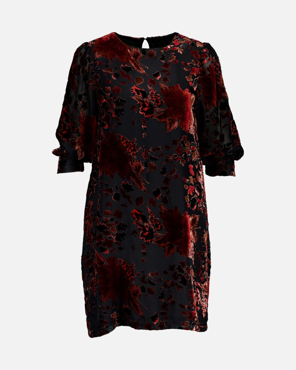 FLOYD Kjole Maly Lye Velvet - Black/ Brick