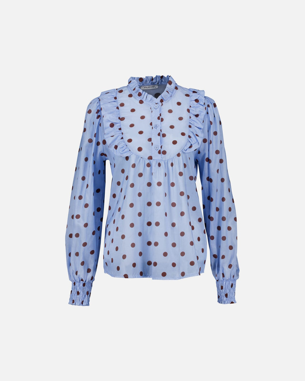 FLOYD Bluse Lany Polka - Light Blue/ Brown