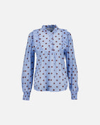 FLOYD Bluse Lany Polka - Light Blue/ Brown
