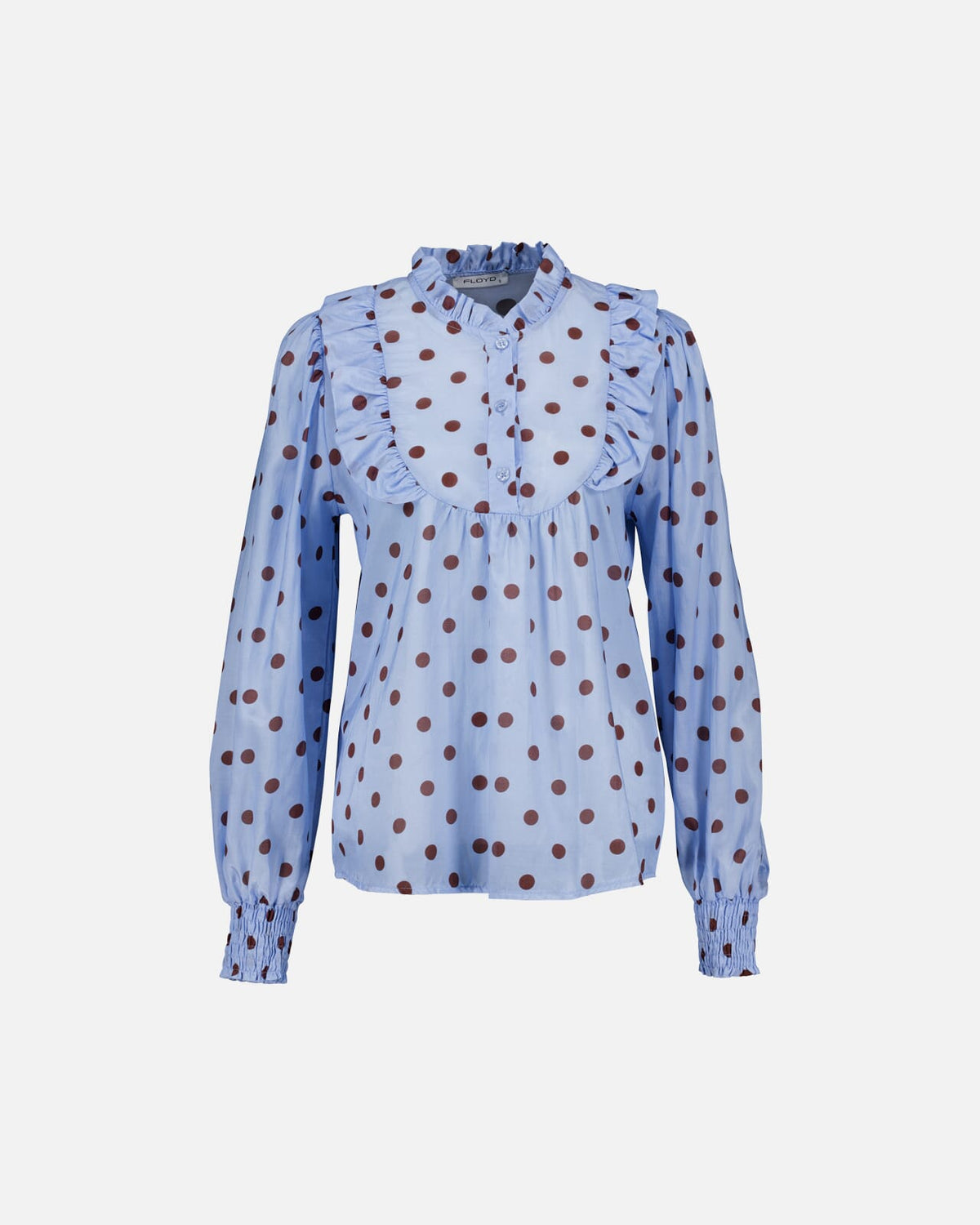 FLOYD Bluse Lany Polka - Light Blue/ Brown