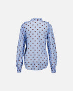 FLOYD Bluse Lany Polka - Light Blue/ Brown