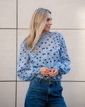 FLOYD Bluse Lany Polka - Light Blue/ Brown