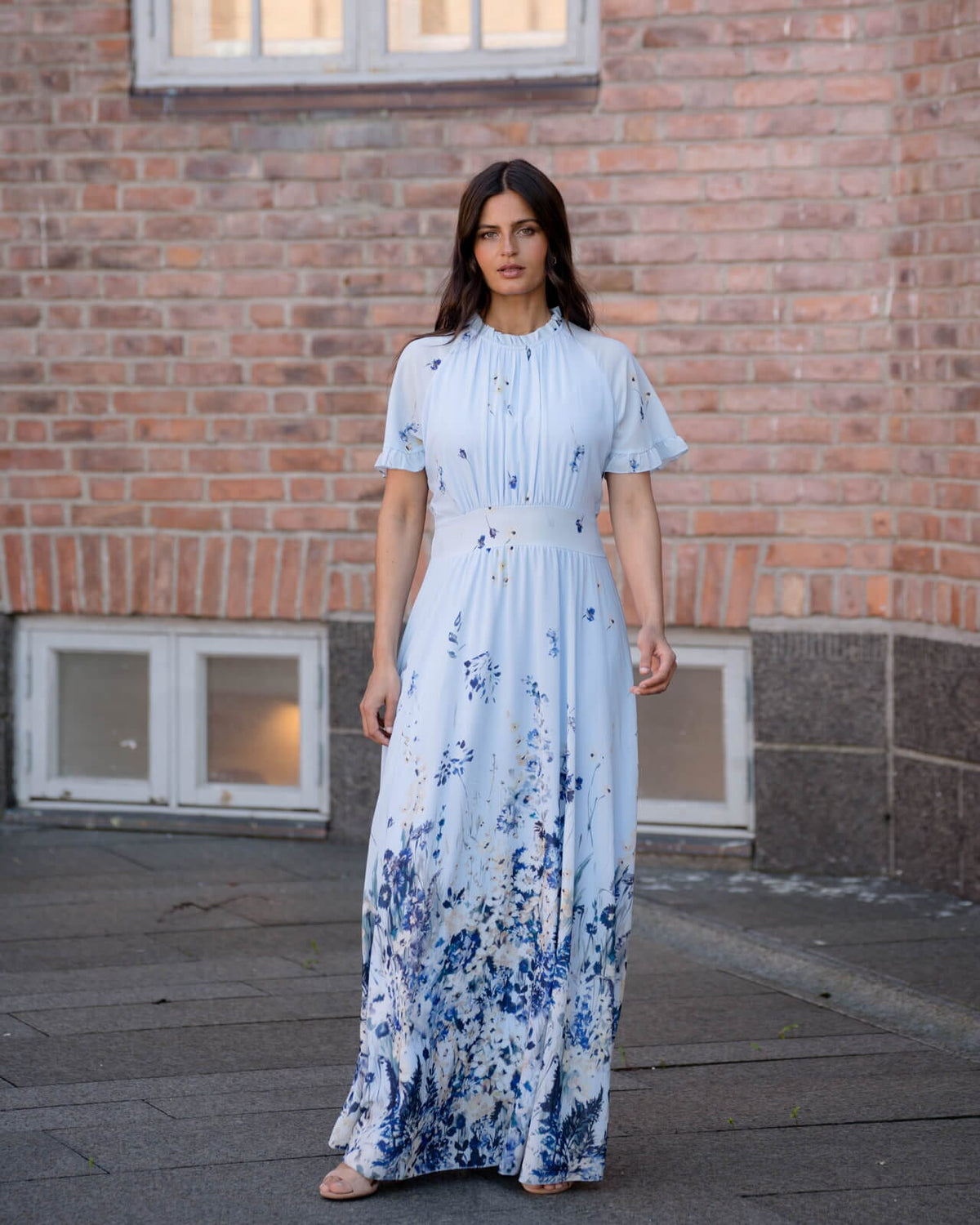 FLOYD Maxikjole Liane Albus - Light Blue/ Blue