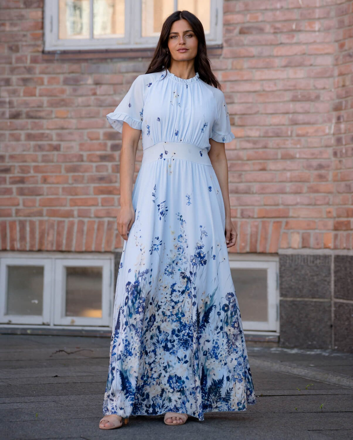 FLOYD Maxikjole Liane Albus - Light Blue/ Blue