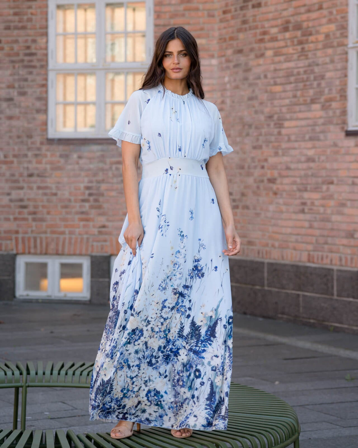 FLOYD Maxikjole Liane Albus - Light Blue/ Blue