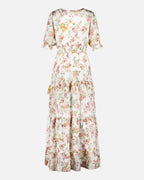 FLOYD Maxikjole Amora Mollis - Offwhite/ Green/ Pink