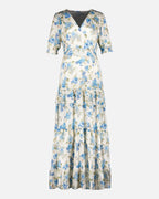 FLOYD Maxikjole Amora Mollis - Offwhite/ Blue