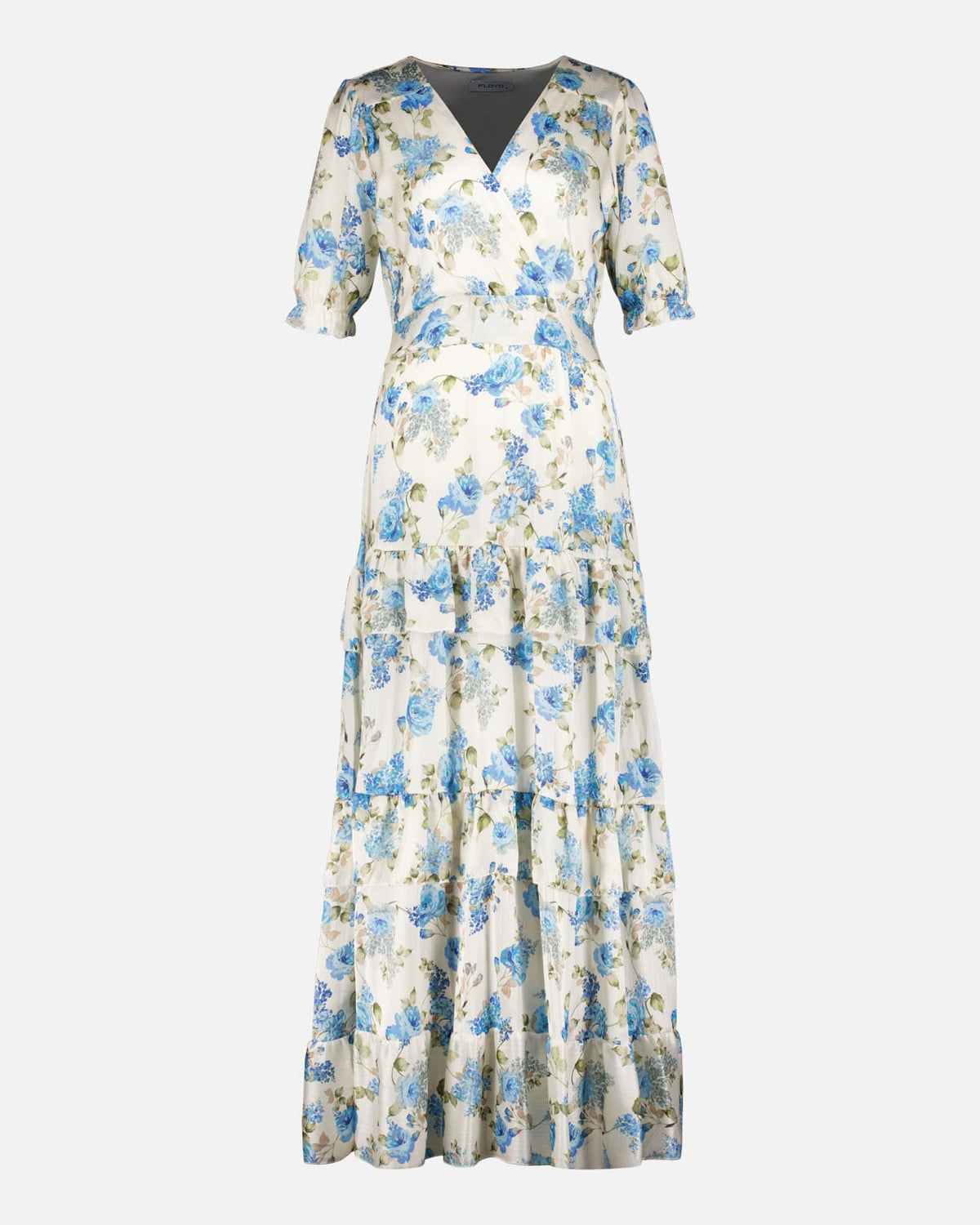 FLOYD Maxikjole Amora Mollis - Offwhite/ Blue