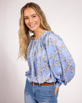 FLOYD Bluse Ebba Linum - Light Blue