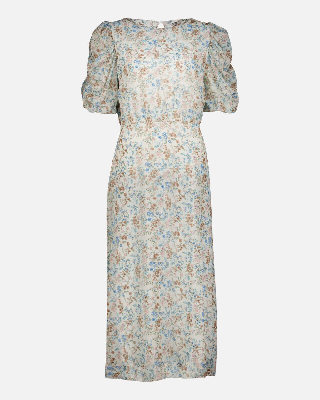 FLOYD Midikjole Morgan Orna - Offwhite/ Light Blue