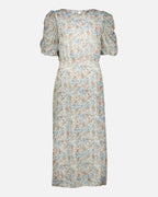 FLOYD Midikjole Morgan Orna - Offwhite/ Light Blue