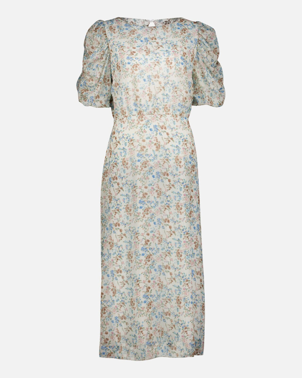 FLOYD Midikjole Morgan Orna - Offwhite/ Light Blue