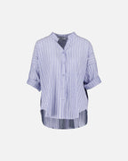 FLOYD Bluse Talli Cotton - Offwhite/ Blue