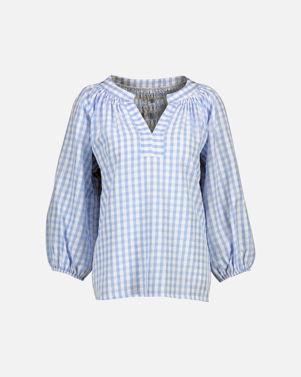 FLOYD Bluse Akara Check - Offwhite/ Blue
