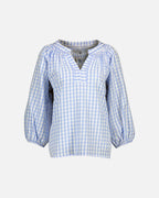 FLOYD Bluse Akara Check - Offwhite/ Blue