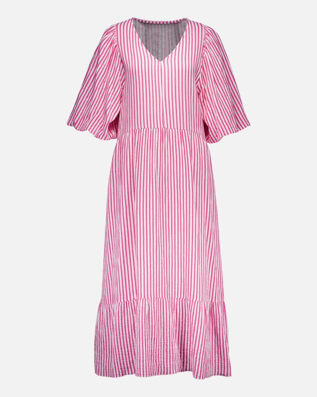 FLOYD Midikjole Margo Stripe - Cerise