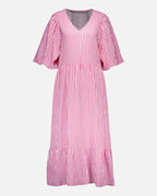 FLOYD Midikjole Margo Stripe - Cerise