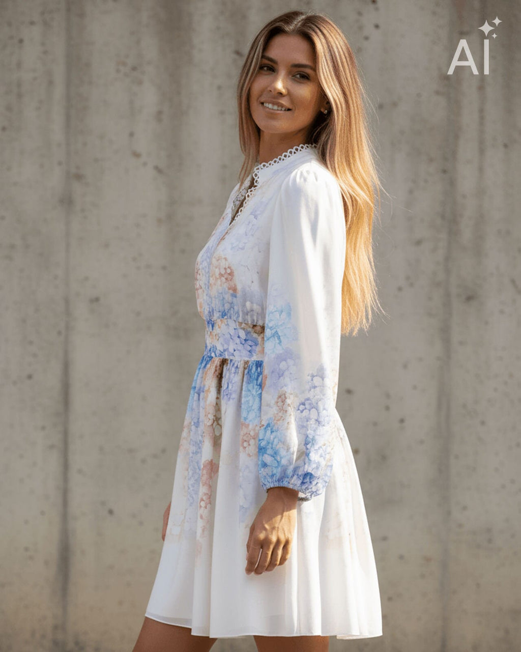 FLOYD Kjole Fredrika Zita - Light Blue