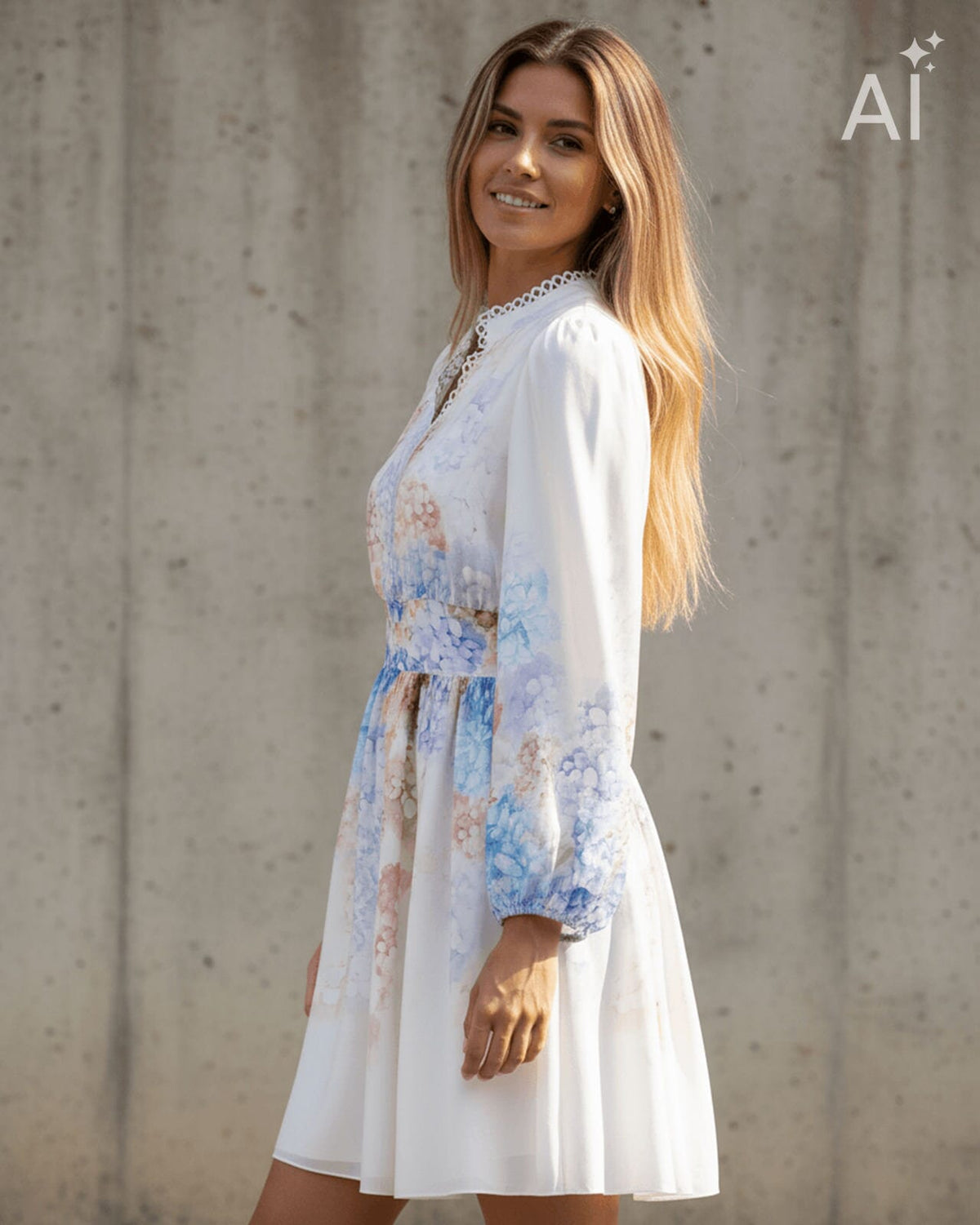 FLOYD Kjole Fredrika Zita - Light Blue