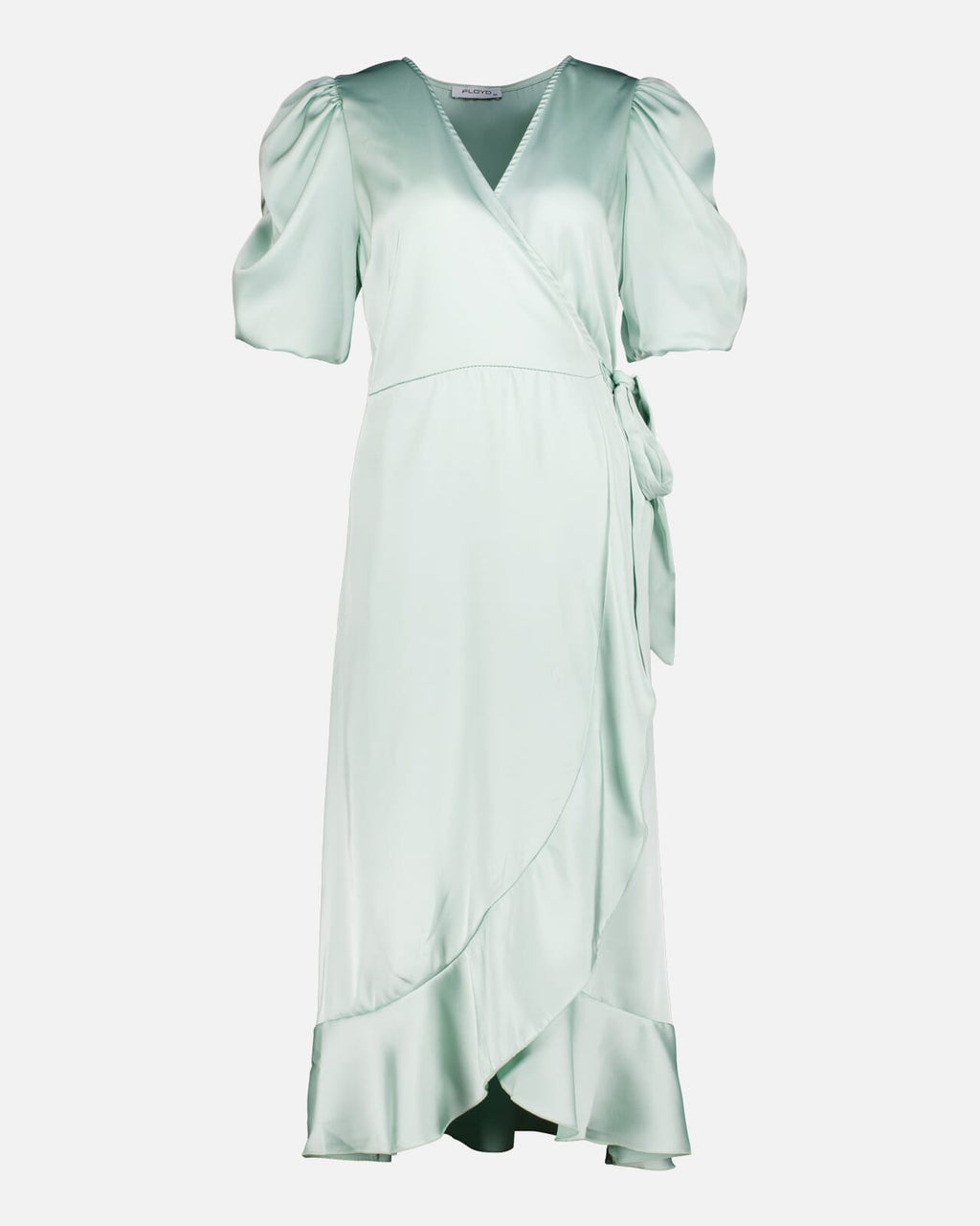 FLOYD Omslagskjole Samari Satin - Ocean Mist