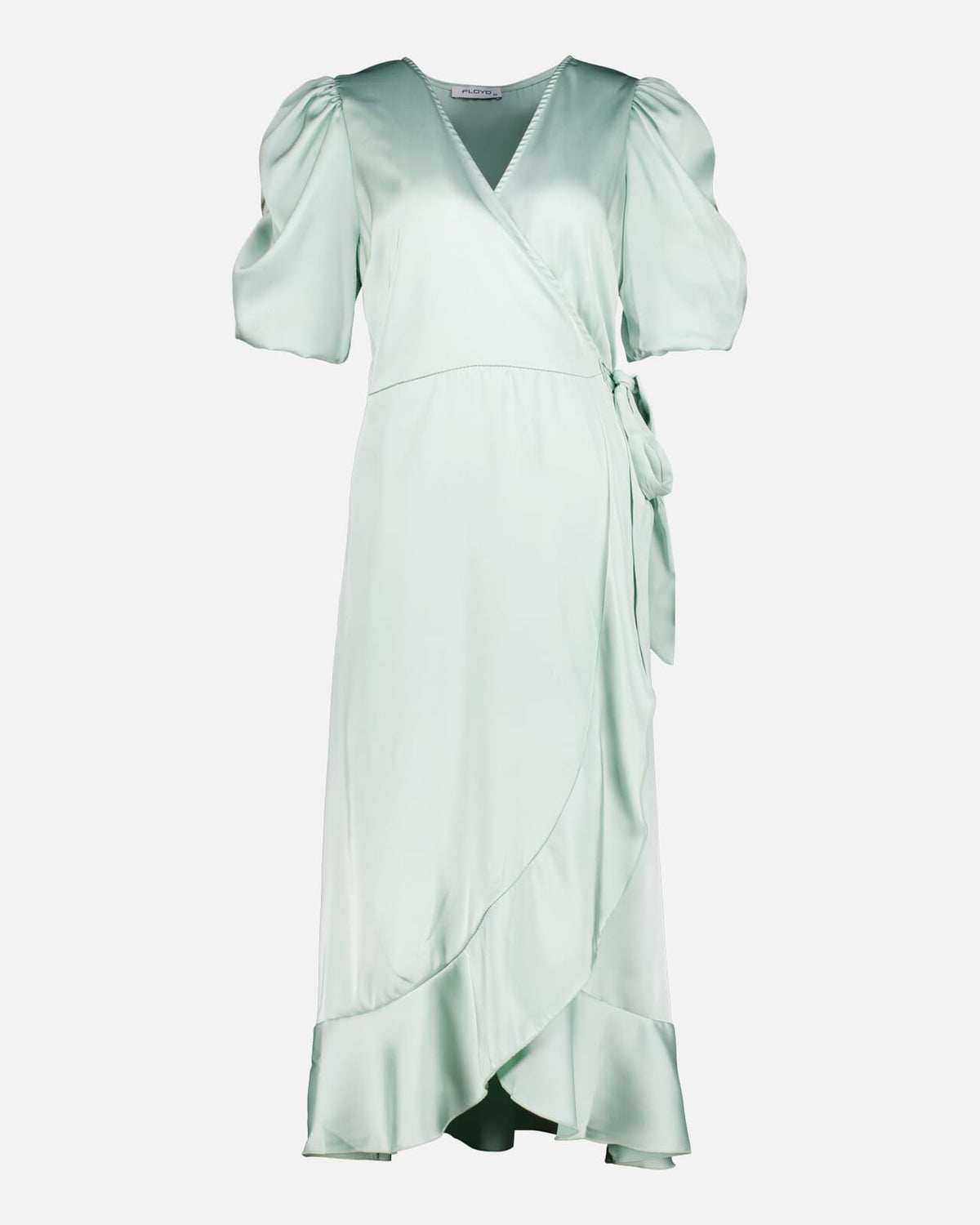 FLOYD Omslagskjole Samari Satin - Ocean Mist