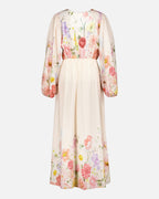FLOYD Maxikjole Malea Fleur - Offwhite/ Light Pink