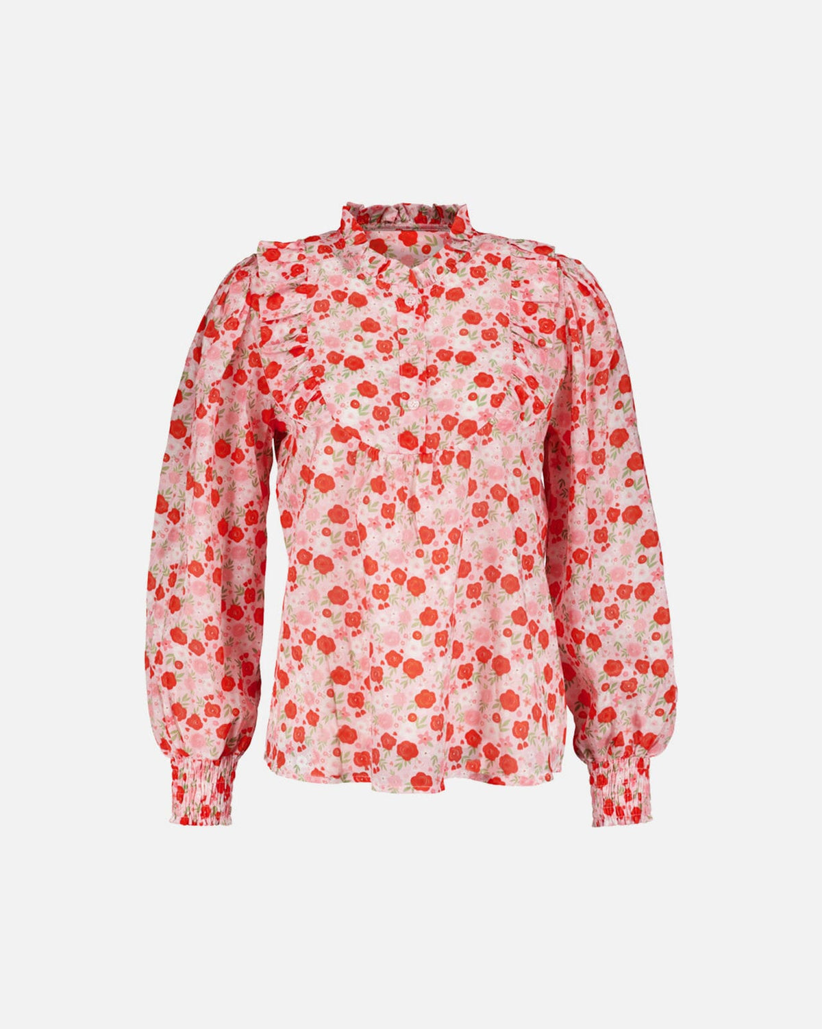 FLOYD Bluse Lany Florita - Pink/ Red